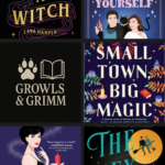 Collage of book covers representing witchy romance books – Growls & Grimm blog.