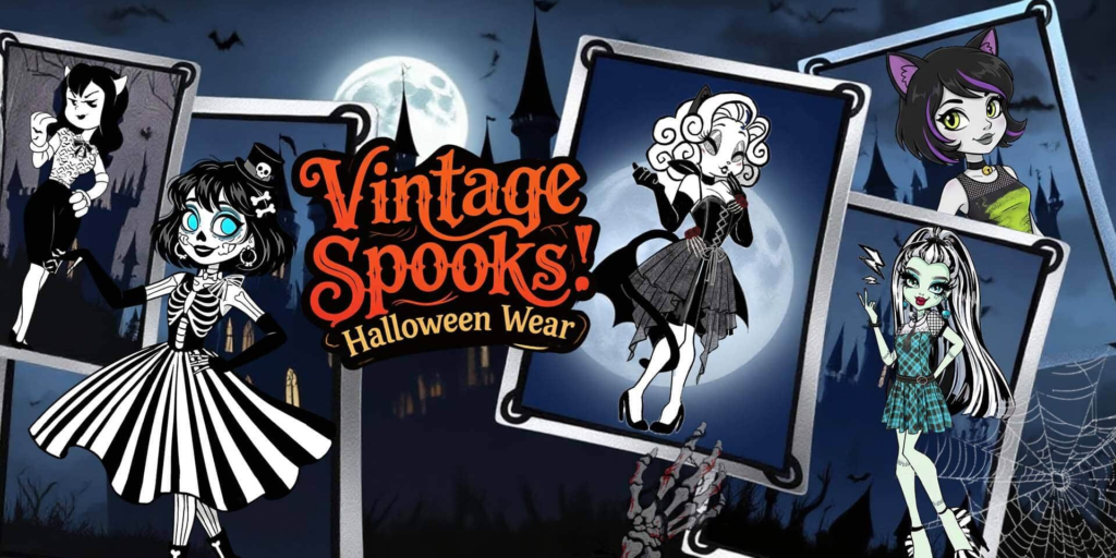 Retro Stage Halloween Gothic Collection banner with discount codes