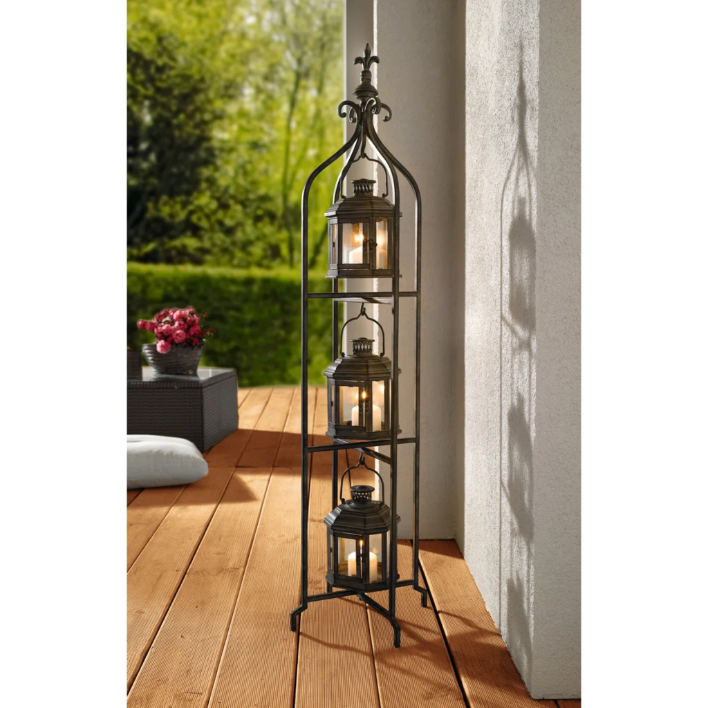 Wayfair gothic floor lantern – three-tier candle stand for moody lighting, Growls and Grimm decor pick