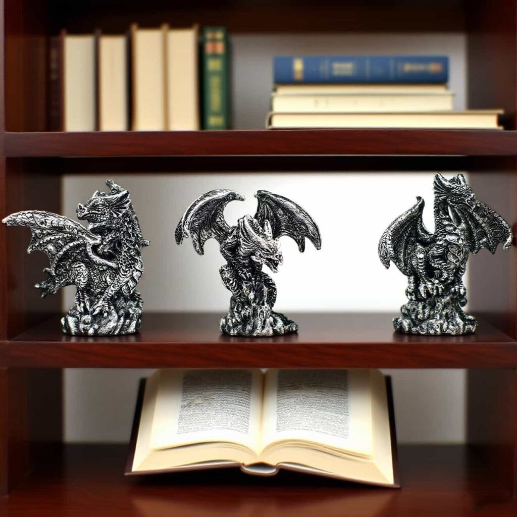 Dragon Statue Figurines (3-Pack Gothic Dragons)