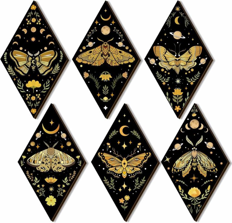 Gothic Sun Moon Phases Wall Decor (Moth Design)