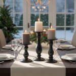 Matte Black Pillar Candle Holders (Set of 3)