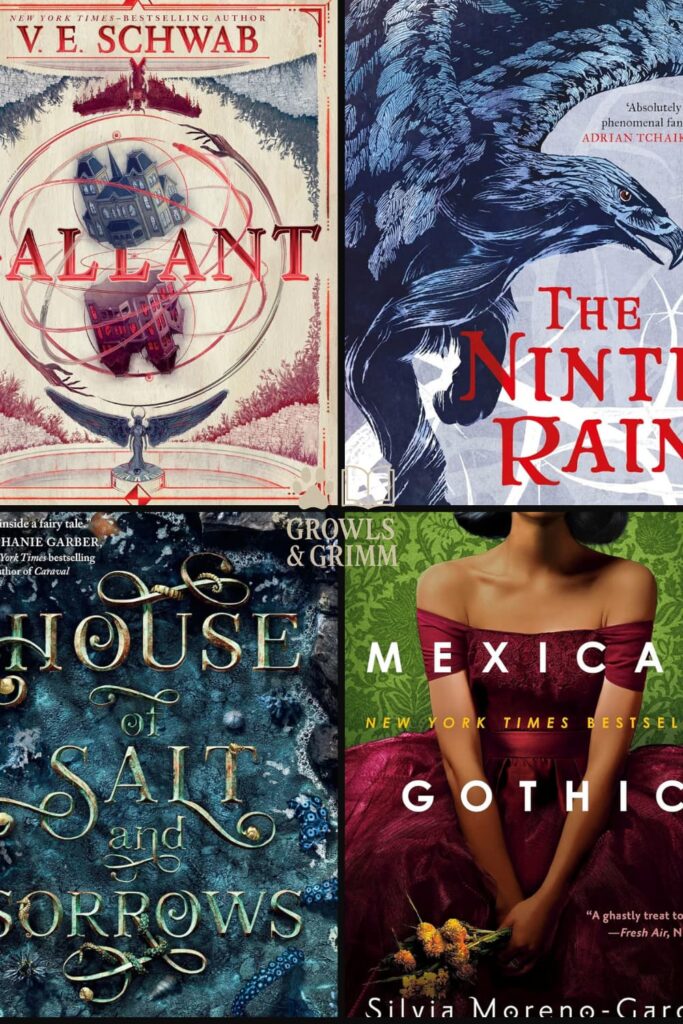 Gothic Fantasies With Haunted Castles and Dangerous Secrets Book Cover Grid Growls and Grimm