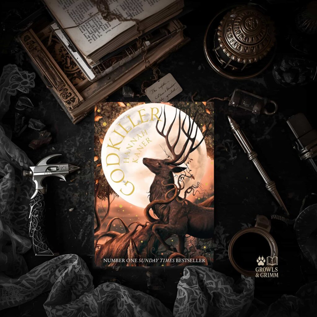 review of godkiller growls and grimm flatlay book cover