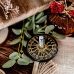 Black Agate Celestial Sun Clock with Quartz Tamed wild
