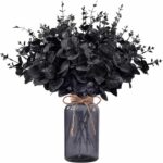 Black Eucalyptus Stems with Glass Vase