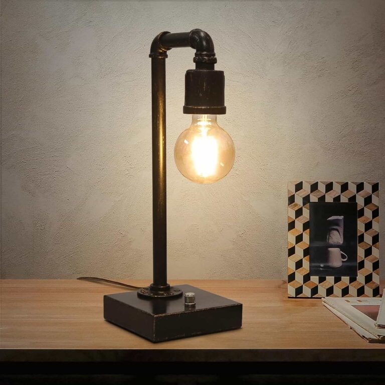 Vintage Industrial Table Lamp with USB-C & USB-A