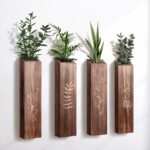 Wooden Wall Vase Planter Set