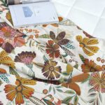 Cotton Woven Floral Throw Blanket