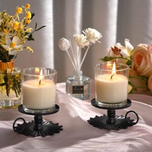 Black Iron Pillar Candle Holders