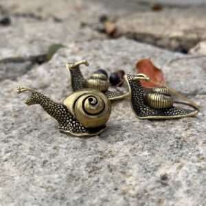 Brass Snail Statue Set