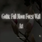 Gothic Full Moon Forest Wall Art (Oval Frame)