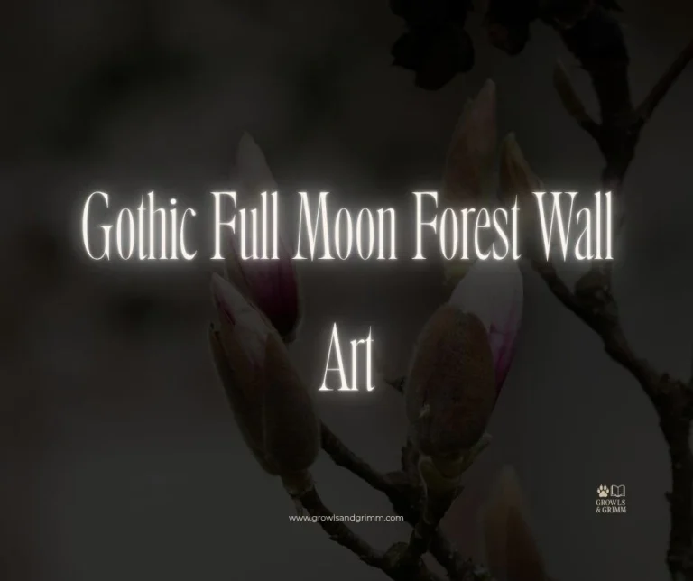 Gothic Full Moon Forest Wall Art (Oval Frame)