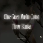 Olive Green Muslin Cotton Throw Blanket