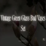 Vintage Green Glass Bud Vases Set
