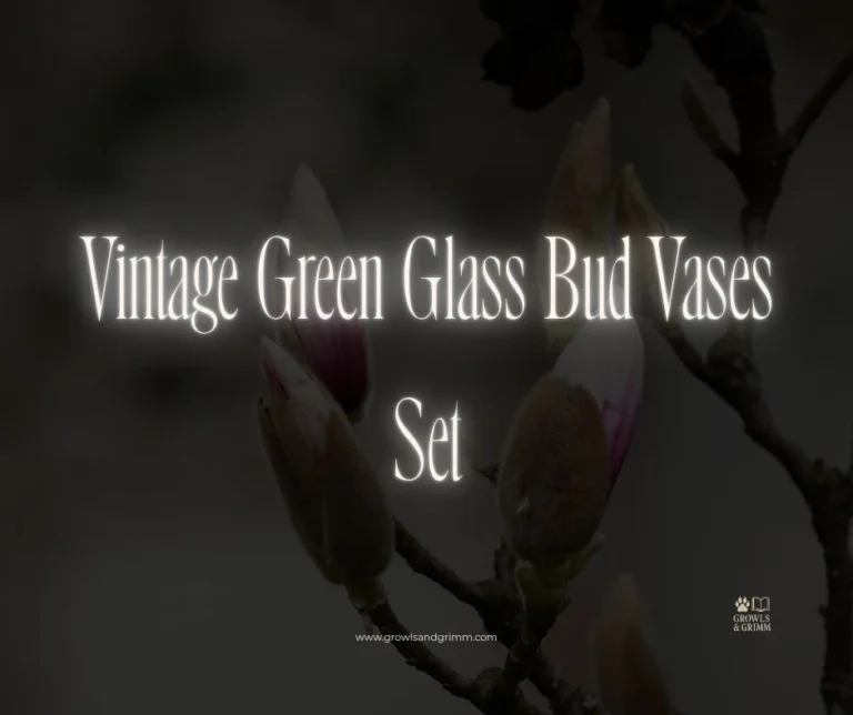 Vintage Green Glass Bud Vases Set