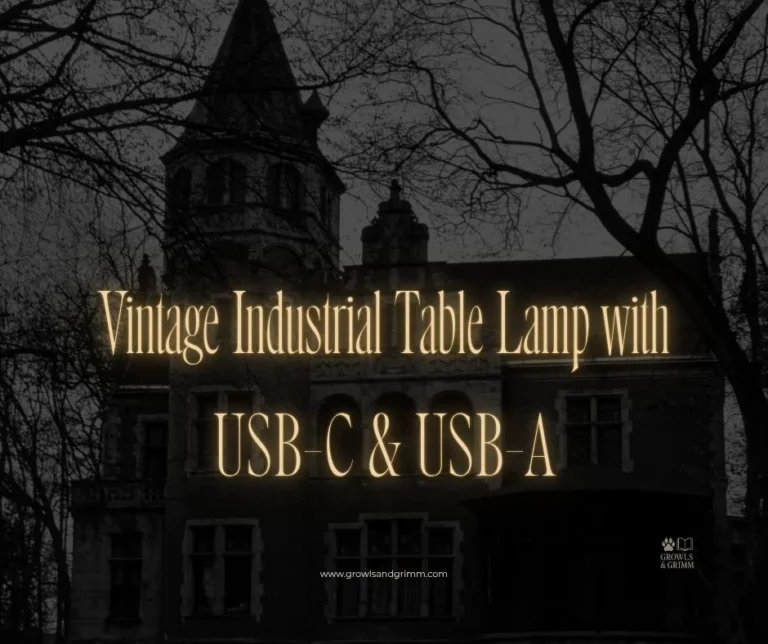 Vintage Industrial Table Lamp with USB-C & USB-A