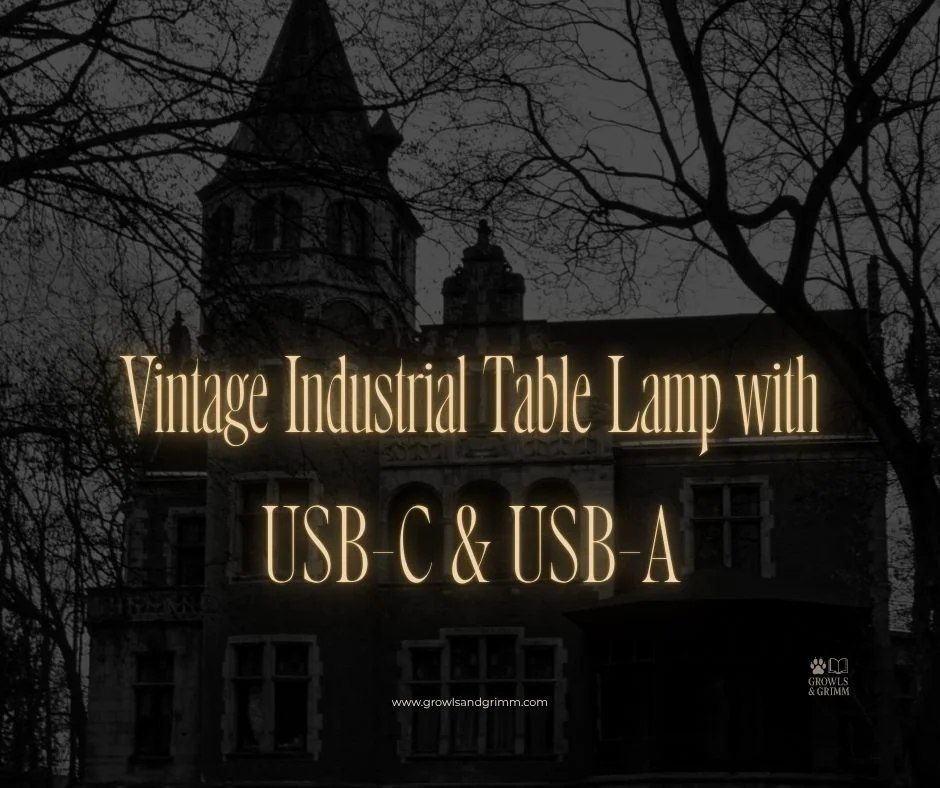 Vintage Industrial Table Lamp with USB-C & USB-A