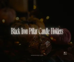 Black Iron Pillar Candle Holders