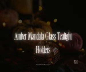 Amber Mandala Glass Tealight Holders
