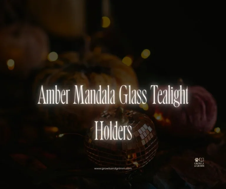 Amber Mandala Glass Tealight Holders