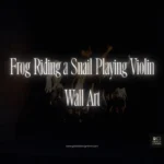 Frog Riding a Snail Playing Violin Wall Art