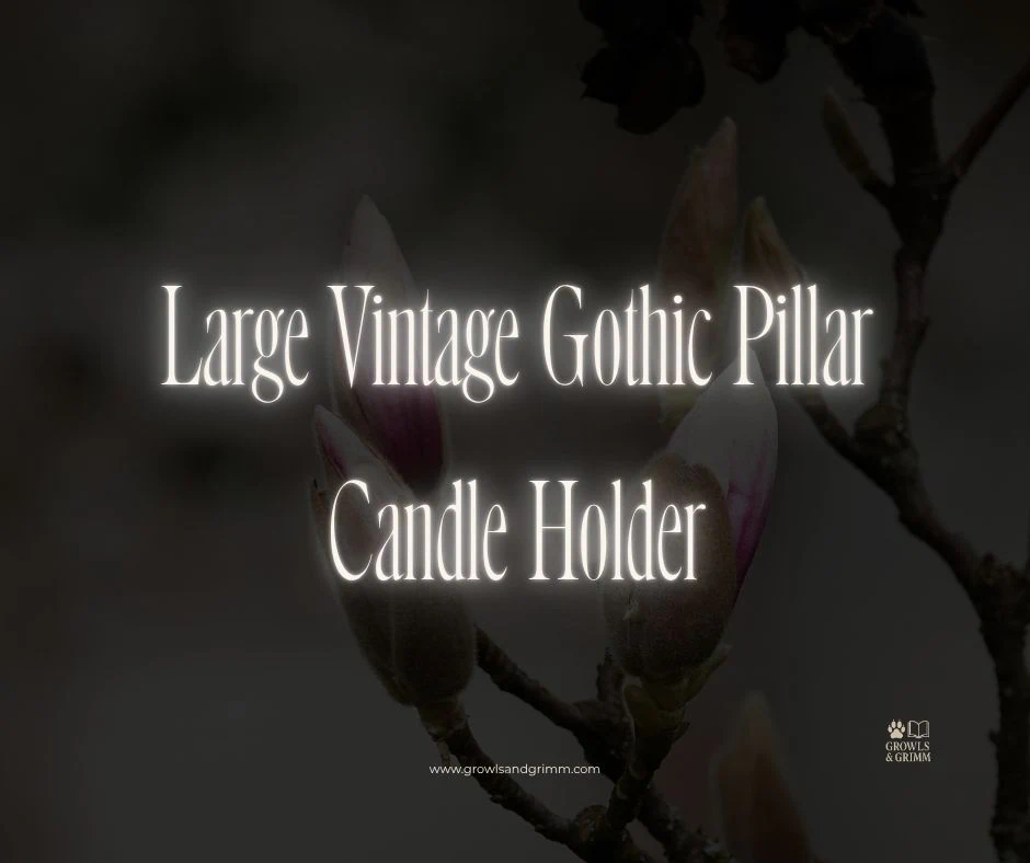 Large Vintage Gothic Pillar Candle Holder
