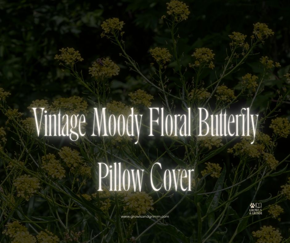 Vintage Moody Floral Butterfly Pillow Cover