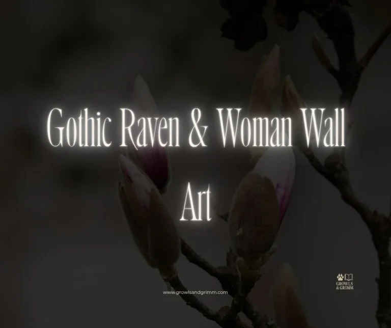 Gothic Raven & Woman Wall Art (Dark Academia Print)
