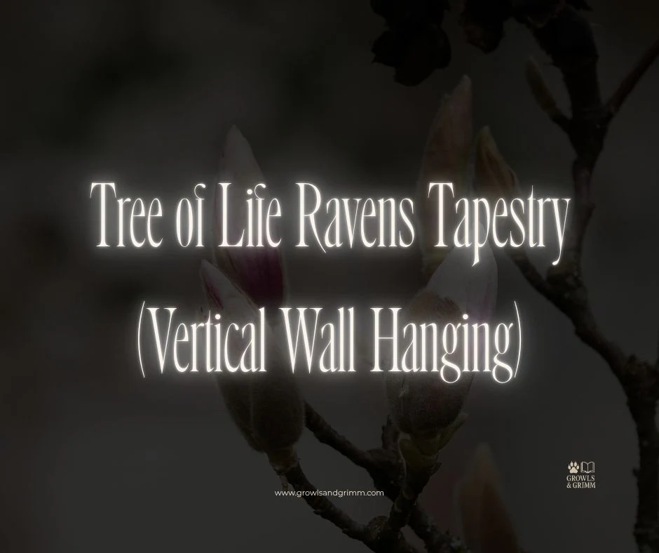 Tree of Life Ravens Tapestry (Vertical Wall Hanging)