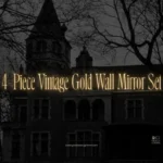 4-Piece Vintage Gold Wall Mirror Set