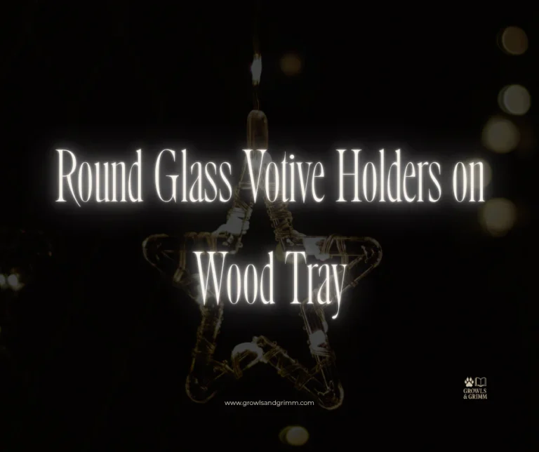 Round Glass Votive Holders on Wood Tray